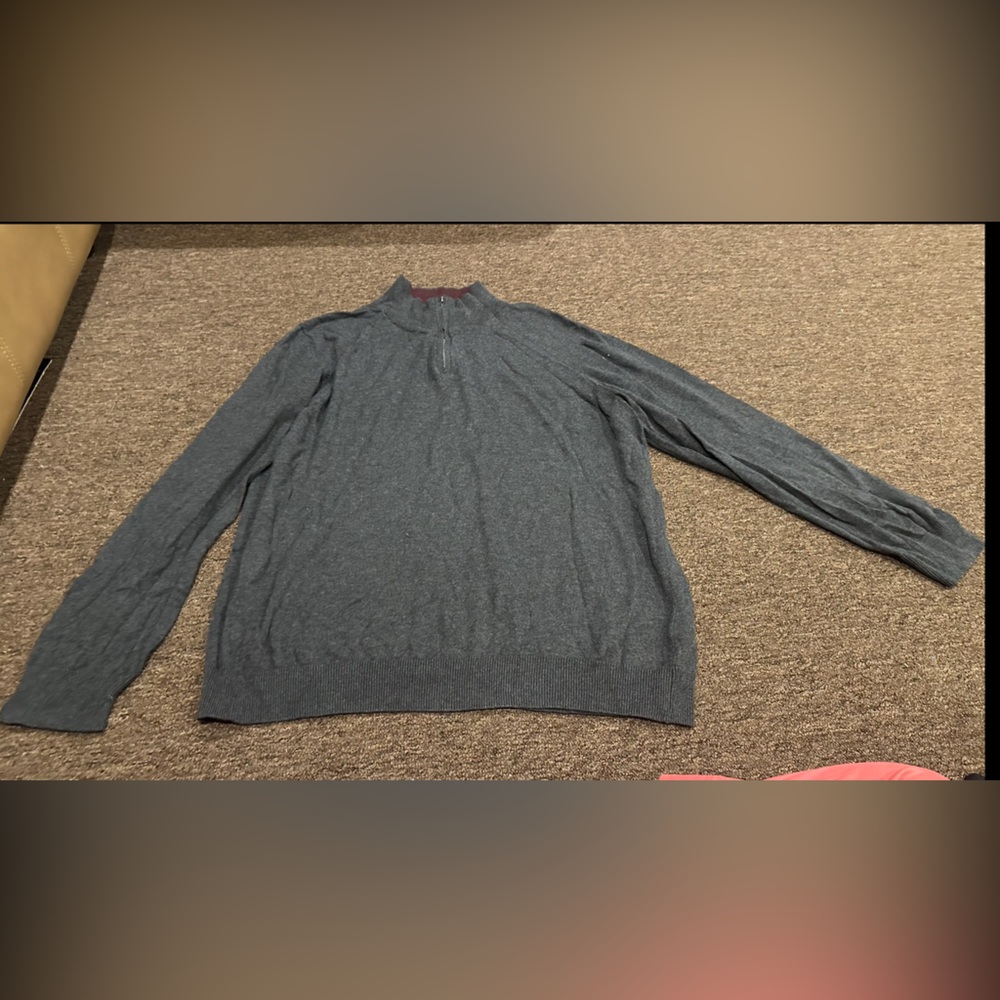EUC Grayson & Dunn Gray Mens XXXL Pull over LS Sweater 1/4 zip